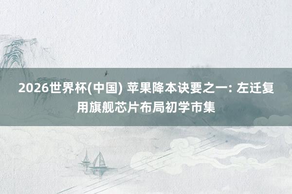 2026世界杯(中國) 蘋果降本訣要之一: 左遷復用旗艦芯片布局初學市集